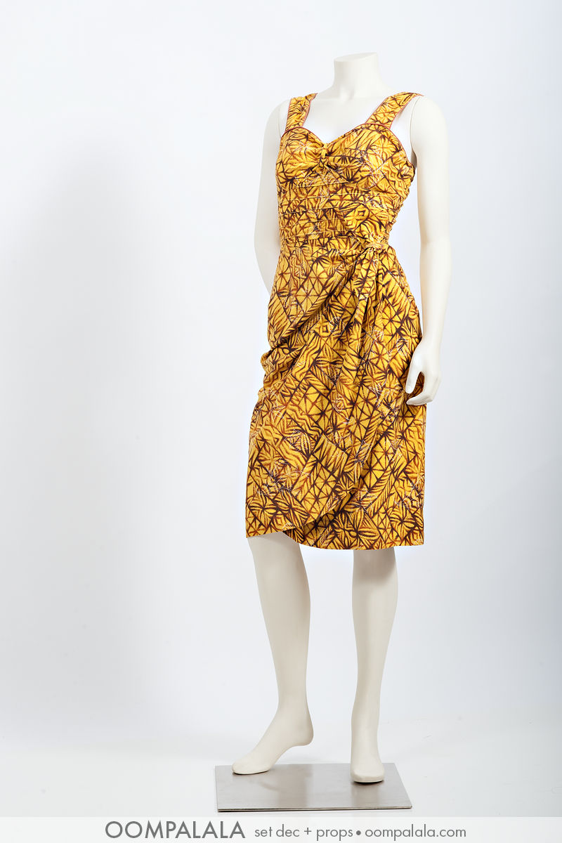 butternut cotton Polynesian-Hawaiian sarong sundress 7414 butternut Hawaiian sarong sundress