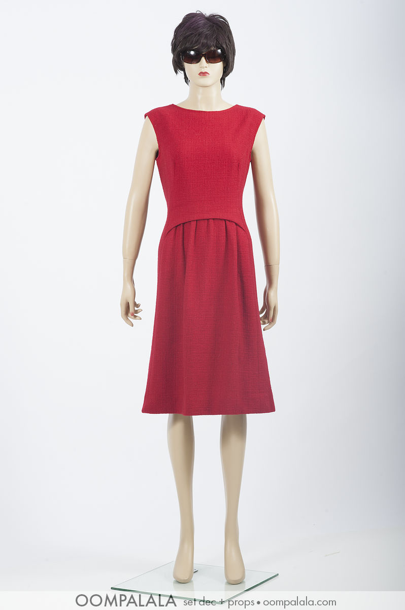 red wool sleeveless dress 7564 red wool sleeveless dress