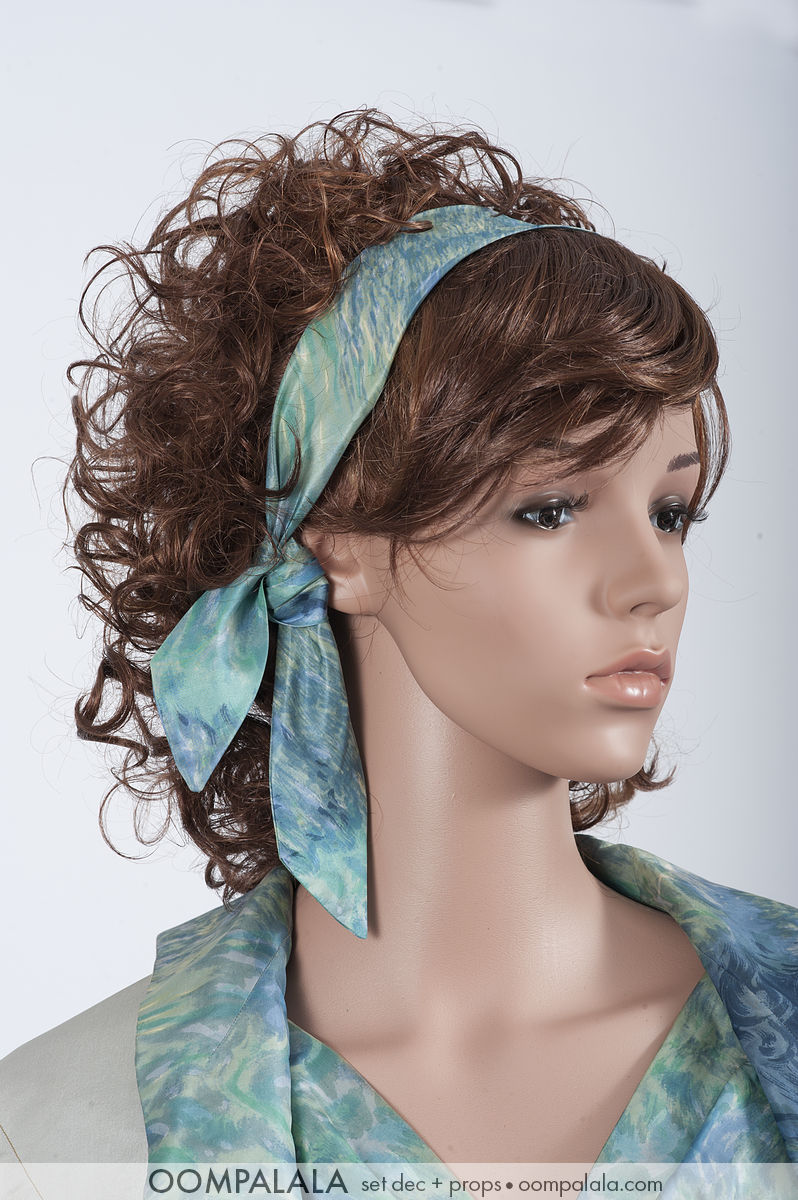blue watered silk dress with matching headband 7595 blue watered silk dress with matching headband