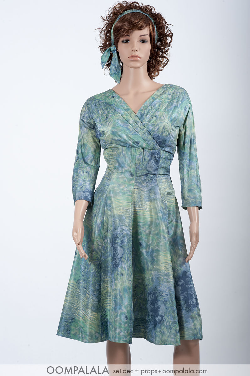 blue watered silk dress 7601 blue watered silk dress